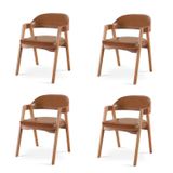 Kit 4 Cadeiras Para Mesa De Jantar Gaia Caramelo