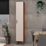 Paneleiro 1 Porta 100% Mdf Essência Freijo/white Laca