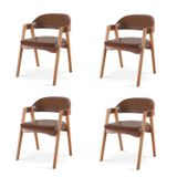 Kit 4 Cadeiras Para Mesa De Jantar Gaia Marrom