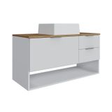 Gabinete Para Banheiro Suspenso Com Cuba Branco/mel