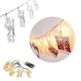 Pisca Pisca Com 12 Prendedores De Led 2 Mts Branco Quente