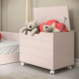Bau Caixa De Brinquedos Brink Com Tampa E Rodizios Rose