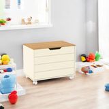 Bau Caixa De Brinquedos Toys Com Tampa E Rodizios Off Com Freijo