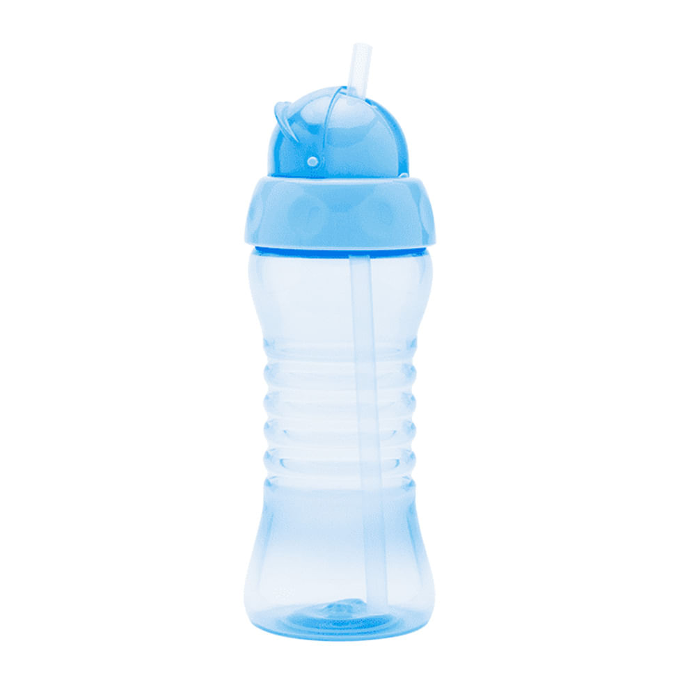 Copo Com Canudo 350ml Clean Azul Lolly Nenny