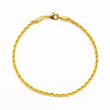 Pulseira Cordão Baiano 2mm Banhado A Ouro 18k