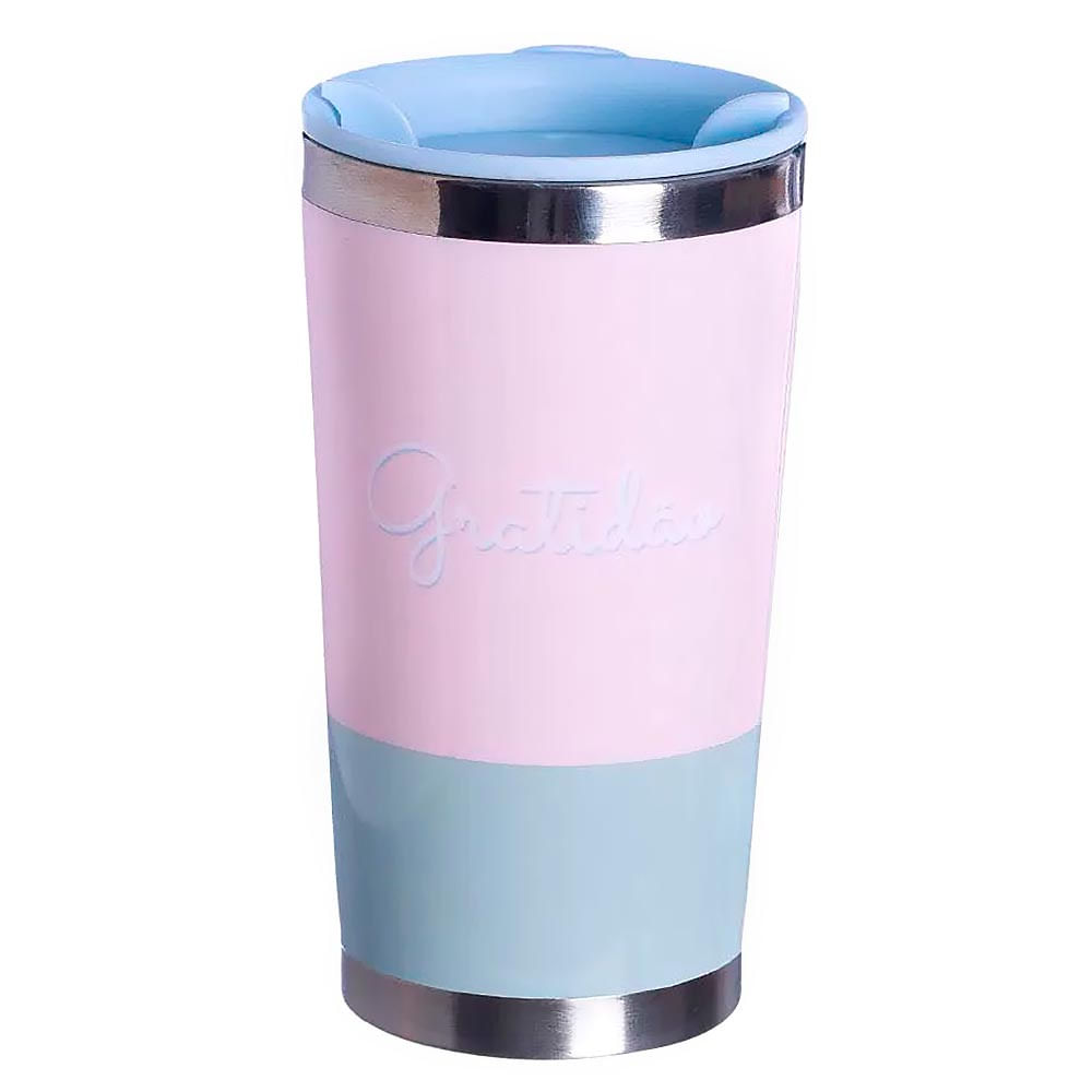 Copo Com Tampa 400ml Gratidao Zonacriativa