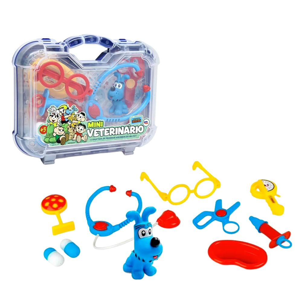 Kit Medico Infantil Mini Veterinario Maleta 11 Pecas Pakitoys