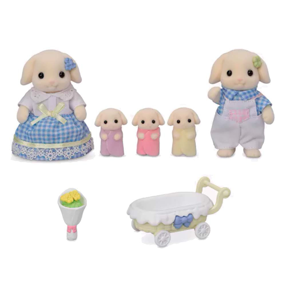 Figuras Sylvanian Families Familia Coelhos Floral Epoch Magia