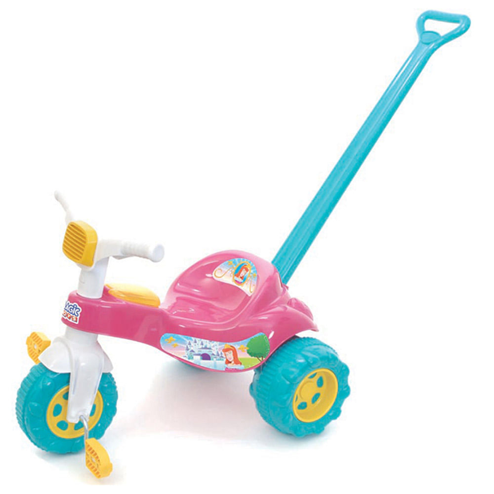 Triciclo Infantil Com Haste Tico Tico Princesa Magic Toys