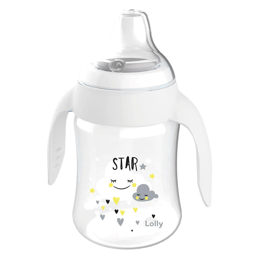 Copo Antivazamento Com Alca 250ml Zoo Neutro Lolly Kinddy