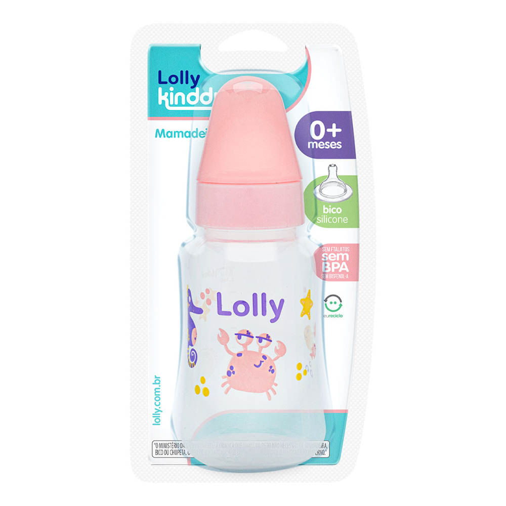 Mamadeira 160ml Oceano Rosa Lolly Kinddy