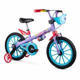 Bicicleta Infantil Com Rodinhas Aro 16 Disney Stitch Nathor