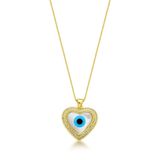 Colar Olho Grego Madreperola Banhado A Ouro 18k