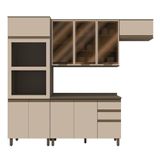 Cozinha Modulada Connect 4 Peças Com Torre Quente 2 Fornos Duna/cristal - Móveis Henn Duna/cristal