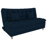 Sofa Cama 2 Lugares 185 Cm Duda Veludo Light B254 Milani Store Azul