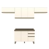 Cozinha Modulada Connect 4 Peças Balcão 120cm Off White Com Tampo Mdp - Móveis Henn Off White