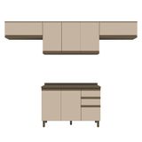 Cozinha Modulada Connect 4 Peças Balcão 120cm Duna/cristal Com Tampo Mdp - Móveis Henn Duna/cristal