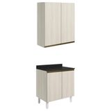 Armario Aereo Balcao 2 Portas 80cm Mdf Kali Nicioli Bianco Toq