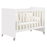 Berço Evolution 4 Em 1 Branco Fosco Com Colchão Para Mini Berço - Reller Móveis Branco Fosco