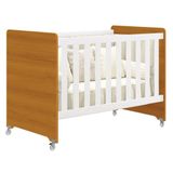 Berço Evolution 4 Em 1 Branco Fosco/savana Com Colchão Para Mini Berço - Reller Móveis Branco Fosco/savana