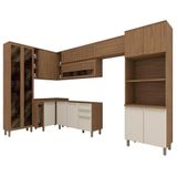 Cozinha Modulada Requinte 9 Peças Com Torre Quente 2 Fornos Nature/areia - Móveis Henn Nature/areia