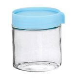 Pote De Vidro Com Tampa Azul 419ml 1 Peça - Casambiente