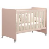 Berço Evolution 4 Em 1 Rosa Fosco Com Colchão Para Mini Berço - Reller Móveis Rosa Fosco