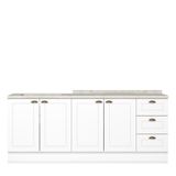 Cozinha Modulada Americana 2 Peças Balcões 120cm E 80cm Branco/calcare Com Tampos Mdp - Móveis Henn Branco/calcare
