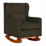 Poltrona De Descanso Com Balanço E Amamentar Aurora Suede Suede Marrom