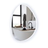 Espelho Orgânico Grande Com Led Frio 80x60cm Lapidado Sala