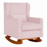 Poltrona De Descanso Com Balanço E Amamentar Aurora Suede Suede Rosê