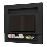 Painel Home Suspenso Riviera Ripado Preto Para Tv Até 75? - Móveis Luapa Preto