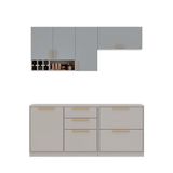 Cozinha Completa Itatiaia Essence 200cm Madeira Fendi/gris