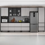 Cozinha Completa Itatiaia Lumina 410cm Em Madeira Mdf Grafite/fendi
