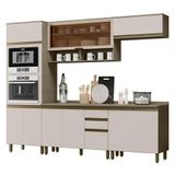 Cozinha Completa 5 Peças Connect Duna/cristal Com Torre Quente E Aéreo Vidro - Móveis Henn Duna/cristal