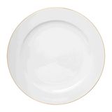 Prato Raso Porcelana Branco Fio Ouro Royal 27cm Hauskraft