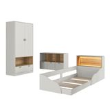 Quarto Infantil Completo Com Cama Solteiro Com Iluminação Led Montessoriano Lille Arenas
