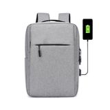 Mochila Bolsa Slim Unissex Para Notebook Saída Usb Escola Faculdade Passeio Viagem Cinza Unissex