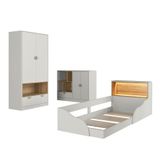 Quarto Infantil Completo Com Cama Solteiro Com Iluminação Led Montessoriano Lille Arenas