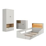 Quarto Infantil Completo Com Cama Solteiro Com Iluminação Led Montessoriano Lille Arenas