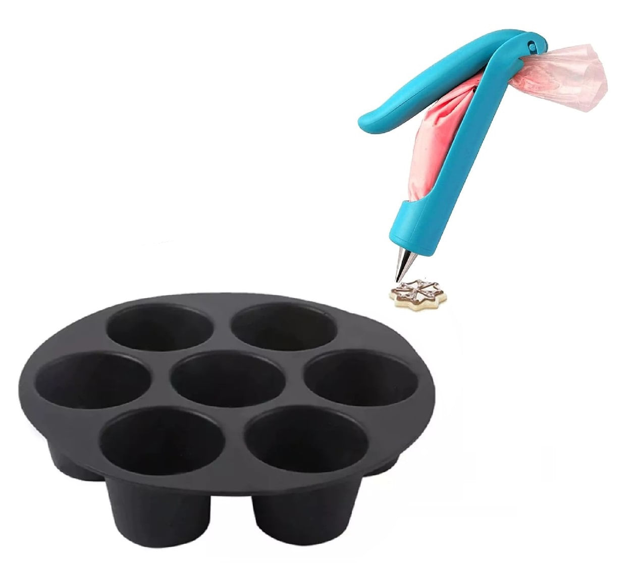 Kit Forma Para Cupcakes Muffins Com Caneta Confeiteiro