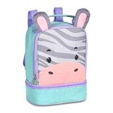 Lancheira Infantil Térmica 02 Alças Zebra Com Bolso Escolar