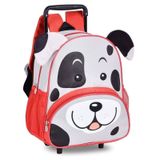 Mochila Infantil Reforçada Rodinha Cachorro Vermelha 14 L