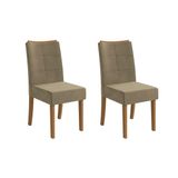Cadeira Sala De Jantar Elva 2cad162 Madeirado Kit 2 Un Canela/suede Bege - Kappesberg