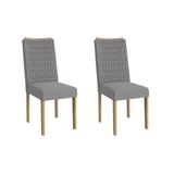 Cadeira Sala De Jantar Aura 2cad159 Madeirado Kit 2 Un Carvalho/suede Cinza - Kappesberg