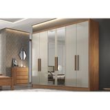 Guarda Roupa Casal 6 Portas (2 C/ Espelho) E 6 Gavetas Rizon/linea Plus Cumaru/fendi 25 - Novo Horizonte