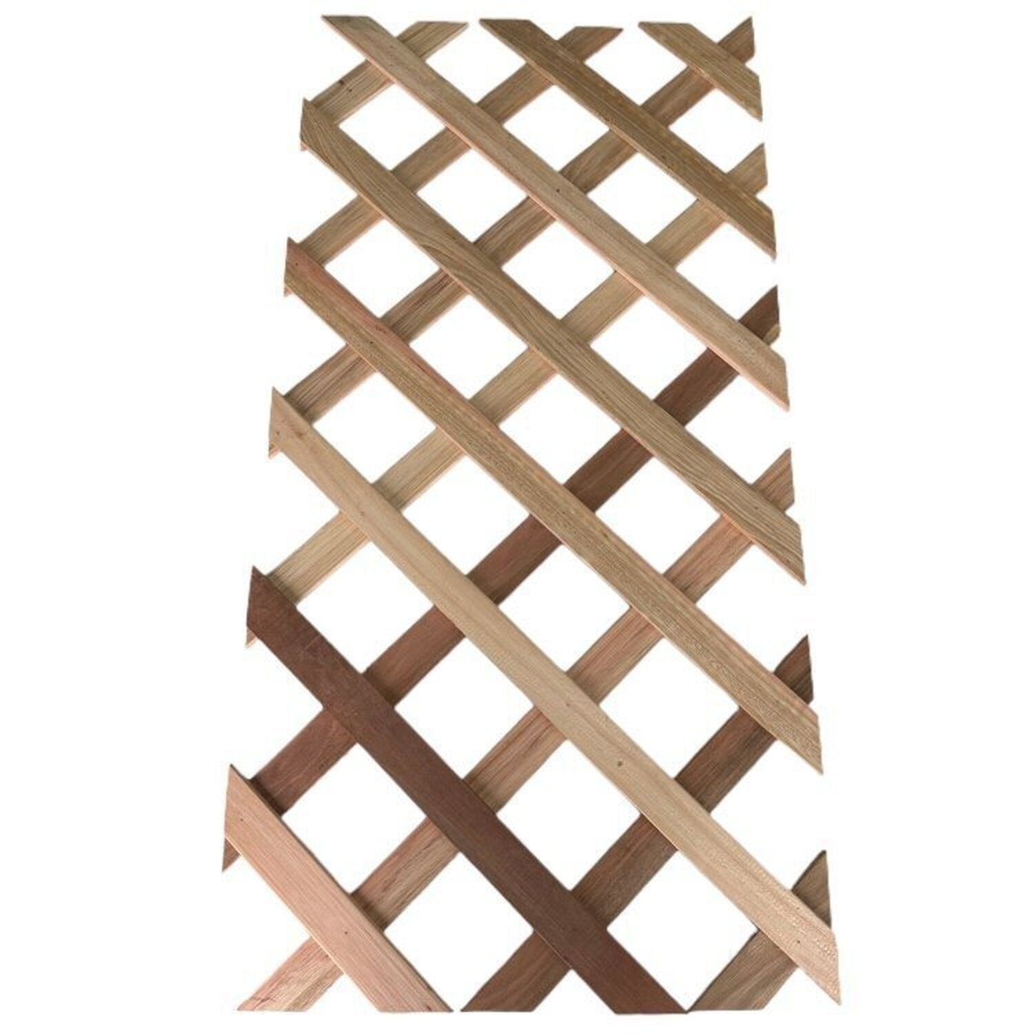 Kit 2 Unidades Treliça Decorativa De Madeira Sem Borda 60cmx120cm Madeira Do Brasil Vermelho