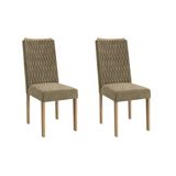 Cadeira Sala De Jantar Aura 2cad159 Madeirado Kit 2 Un Carvalho/suede Bege - Kappesberg