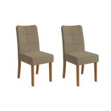 Cadeira Sala De Jantar Elva 2cad162 Madeirado Kit 2 Un Canela/boucle Bege Fendi - Kappesberg