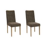 Cadeira Sala De Jantar Aura 2cad159 Madeirado Kit 2 Un Carvalho/suede Capuccino - Kappesberg